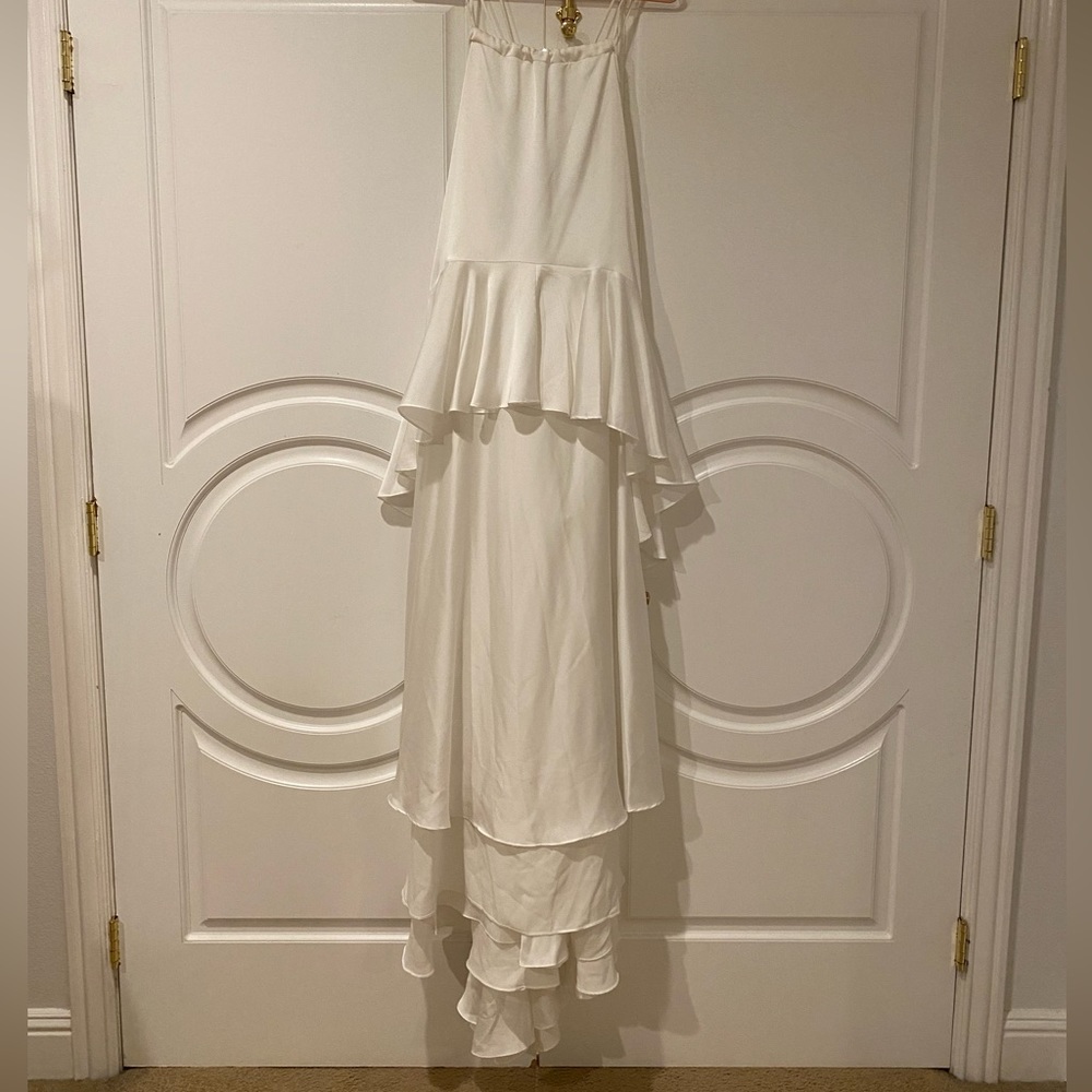 ASOS Bridal satin ruffle maxi dress